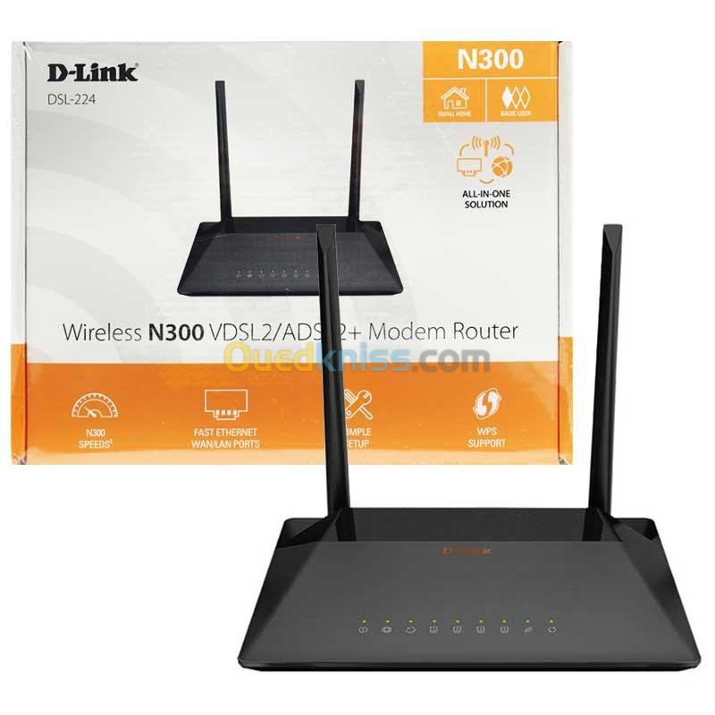 Modem Router D-Link sans-fil dsl-224 N300 VDSL2/ADSL2+